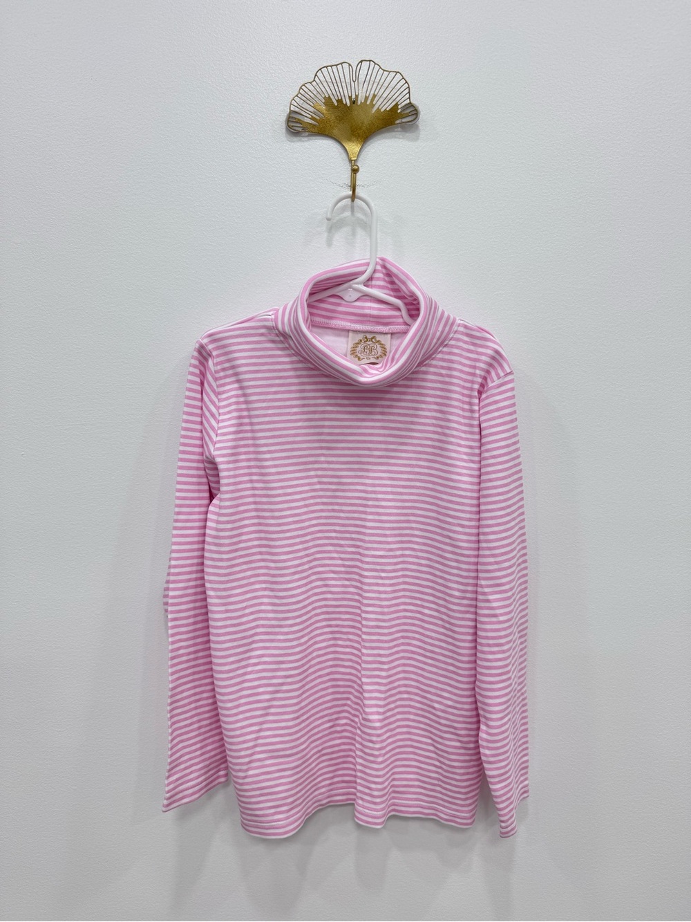 TBBC Tatum's Turtleneck Hamptons Pink White Stripe Sz 12 pima cotton
